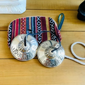 Full Moon Heavy Tingsha Set. 3.25 Inches Handcrafted Premium Quality Meditation Grade Tibetan Cymbals Chime Set by Healing Lama