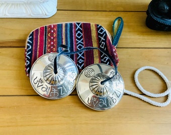 Full Moon Heavy Tingsha Set. 3.25 Inches Handcrafted Premium Quality Meditation Grade Tibetan Cymbals Chime Set by Healing Lama