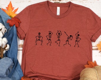 Dancing Skeleton Halloween T-Shirt, Cute Halloween Shirt, Skeleton Halloween Shirt