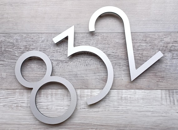 12 Inch THIN MODERN House Numbers, Big House Numbers, Building Numbers, Condo Numbers, Aluminum Plastic Composite Numbers, New House Gift