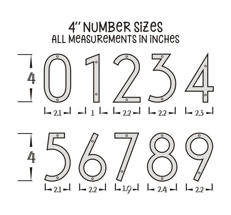 4 Inch THIN MODERN House Numbers, Mailbox Numbers, Condo Numbers, Gift ...