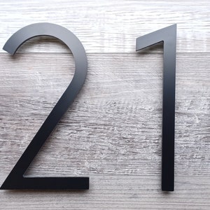 6 Inch THIN MODERN House Numbers, Address Numbers, Door Numbers, Condo Numbers, Aluminum Plastic Composite Numbers, New House Gift