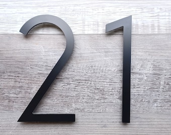 6 Inch THIN MODERN House Numbers, Address Numbers, Door Numbers, Condo Numbers, Aluminum Plastic Composite Numbers, New House Gift