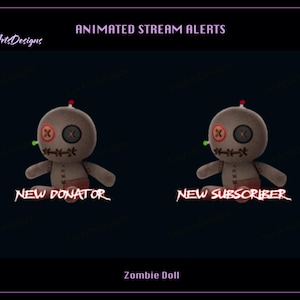 Voodoo Doll Twitch Stream Alerts, Spooky Zombie Doll Stream Alerts for Streamer, OBS, StreamLabs, StreamElements