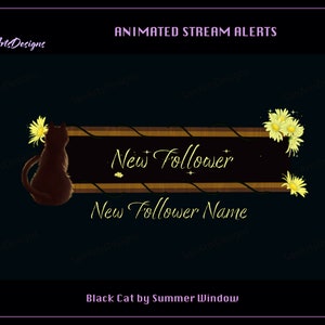 Sommer Katze Twitch Stream Warnung, Sommer Katze Stream Warnung, Sommer Gänseblümchen Twitch Warnung für Streamer, OBS, StreamLabs, StreamElements