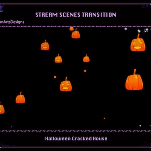 Falling Pumpkins Twitch Stream Screen Transition, Falling Halloween Pumpkins Twitch Stream Stinger for Streamer, OBS, Streamlabs