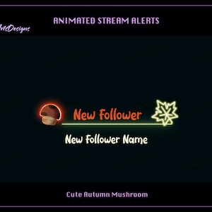 Niedlicher Herbst-Pilz-Twitch-Alarm, süßer Herbst-Pilz-Twitch-Alarm, süßer Herbst-Pilz-Stream-Alarm, süßer Herbst-Stream-Alarm für Streamer