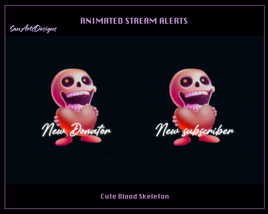 Red Skull Twitch Stream Alerts, Red Skeleton Twitch Stream Alert, Cute ...