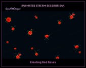 Floating Red Roses Animated Stream Decoration, Floating Red Roses Twitch Decoration, Red Roses Twitch Stream Overlays for Streamers
