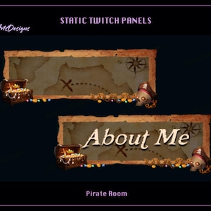 Pirate Static Twitch Panels, Pirate Static YouTube Panels, Pirate Skull Twitch Panel for Streamers