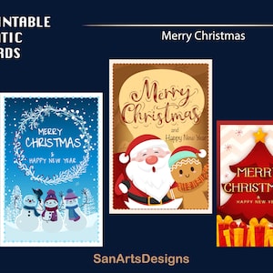 Jolies cartes de joyeux Noël, jolie carte postale imprimable de bonne année