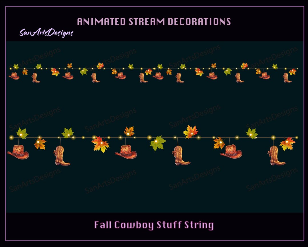 Cowboy Stuff Light Chains Animated Stream Decorations, Cowboy Stuff ...