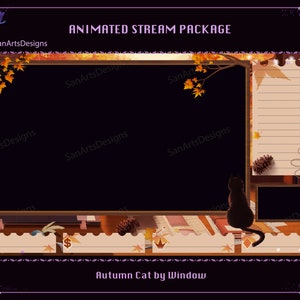 Animated Stream Overlay Package Black Cat by Autumn Window, PC Room in ...