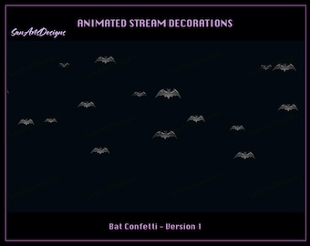 Bat Confetti Shooting Geanimeerde stream-overlays, Black Bat Confetti Shooting Twitch-overlays voor streamer, Vtuber, OBS, Streamlabs