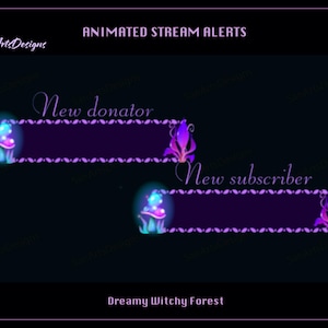 Witchy Mushroom Animated Twitch Alerts, Magic Mushroom Animated Twitch Alerts for Streamers, OBS, Vtubers, YouTubers