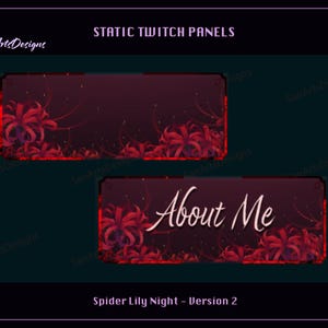Static Red Spider Lilies Twitch Stream Panels, Red Spider Lilies Twitch Panels, Red Spider Lilies YouTube Panels for Streamers