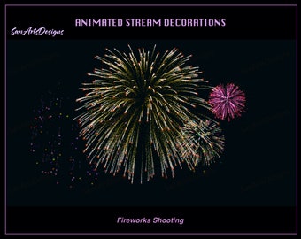 Fireworks Stream Decorations, New Year Fireworks Twitch Overlay for Streamer, Vtuber, OBS, Streamlabs - Ver 2