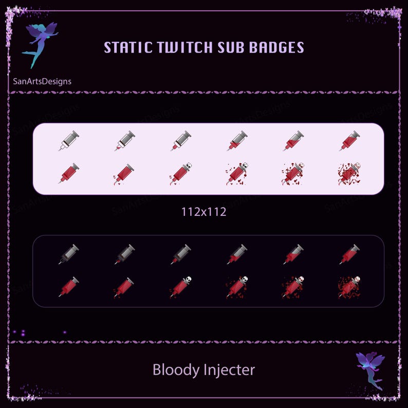 Bloody Injecter Twitch Sub Badge, Devil Injecter Twitch Sub Badge ...