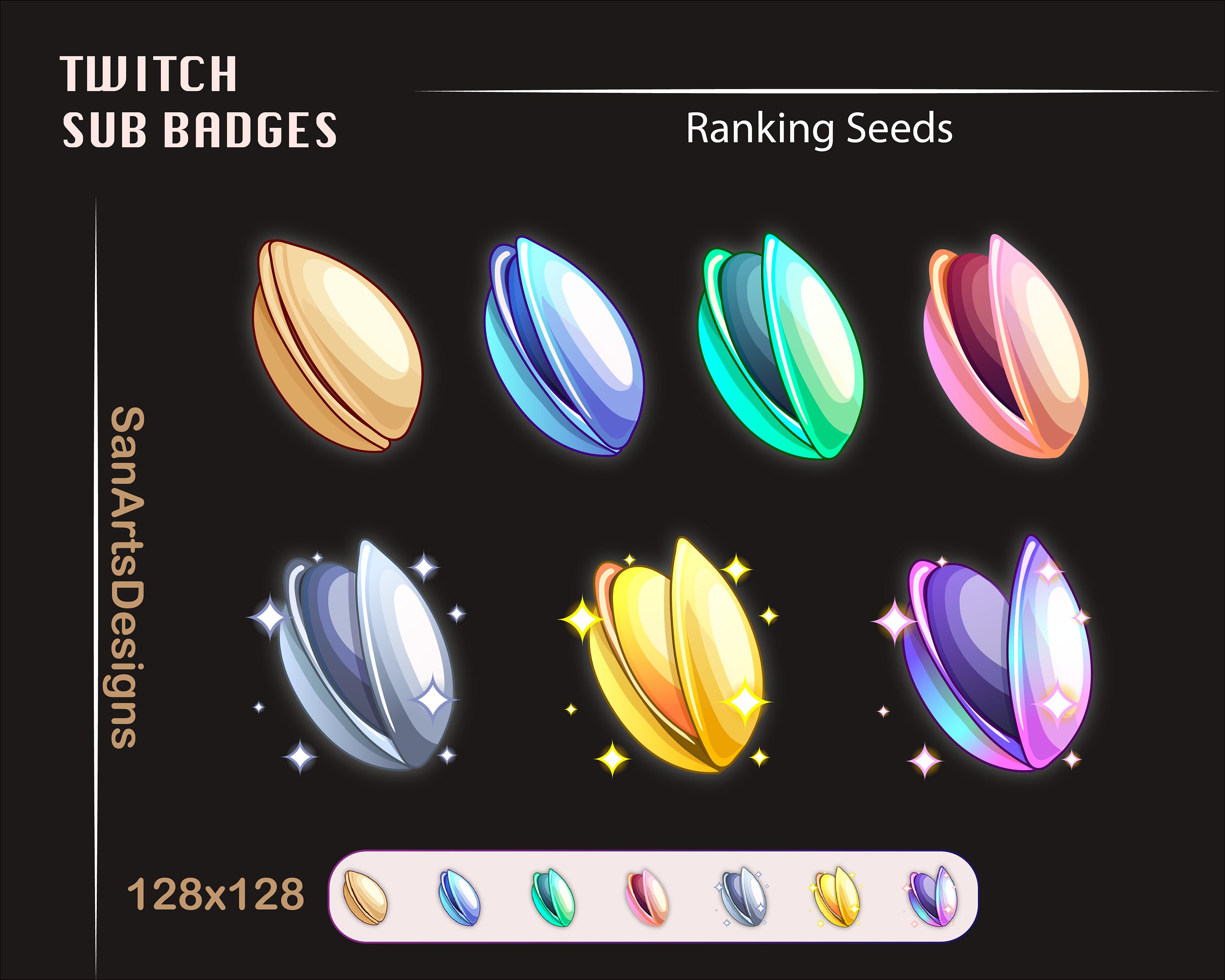 Sub 5 Ranking System Magic Ranking Seeds Twitch Sub Badges, Witchy Seeds Twitch Sub Badge ...