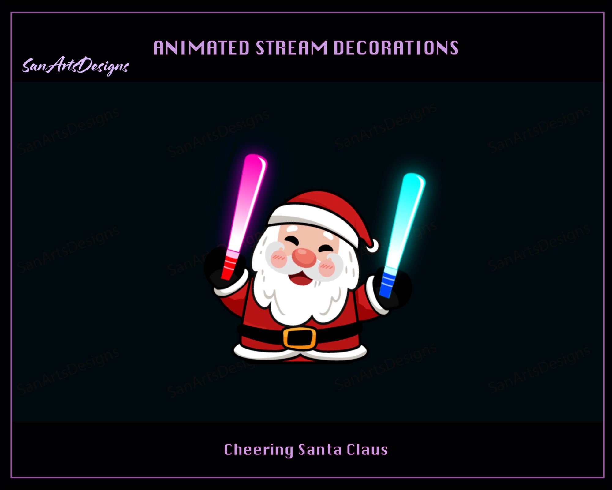 Streamer Santa Cheering Santa Claus Animated Stream Decorations, Cheering Santa Claus ...