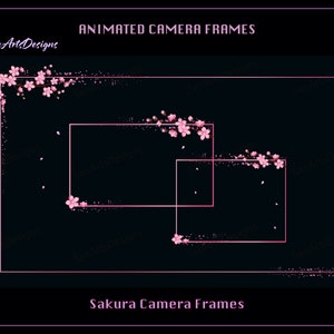 ピンクの桜のカメラオーバーレイ、Twitch 用の桜のカメラオーバーレイ、アニメーションの桜のカメラフレーム、ストリーマー用の桜のカメラデコレーション