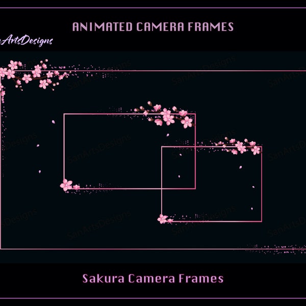 Pink Sakura Camera Overlay, Cherry Blossom Camera Overlay for Twitch, Animated Sakura Camera Frame, Sakura Camera Decoration for Streamers
