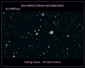 Fallender Schnee animierte Stream Dekorationen, Winter Twitch Overlay für Streamer, Vtuber, OBS, Streamlabs