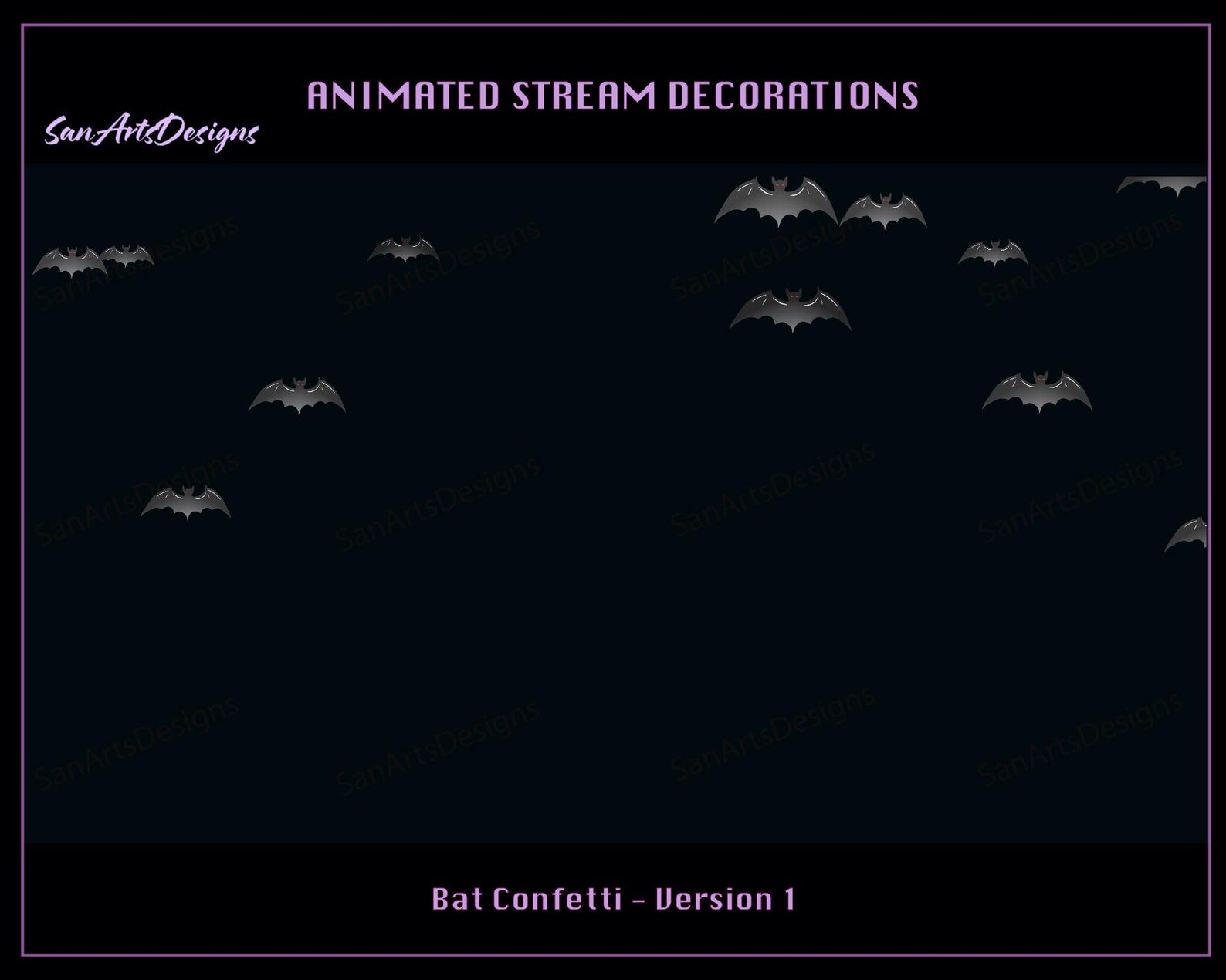 Bat Confetti Shooting Animated Stream Overlays, Black Bat Confetti ...