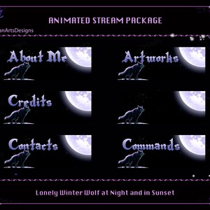 Animated Stream Bundle Lonely Winter Wolf, Animated Twitch Overlay ...
