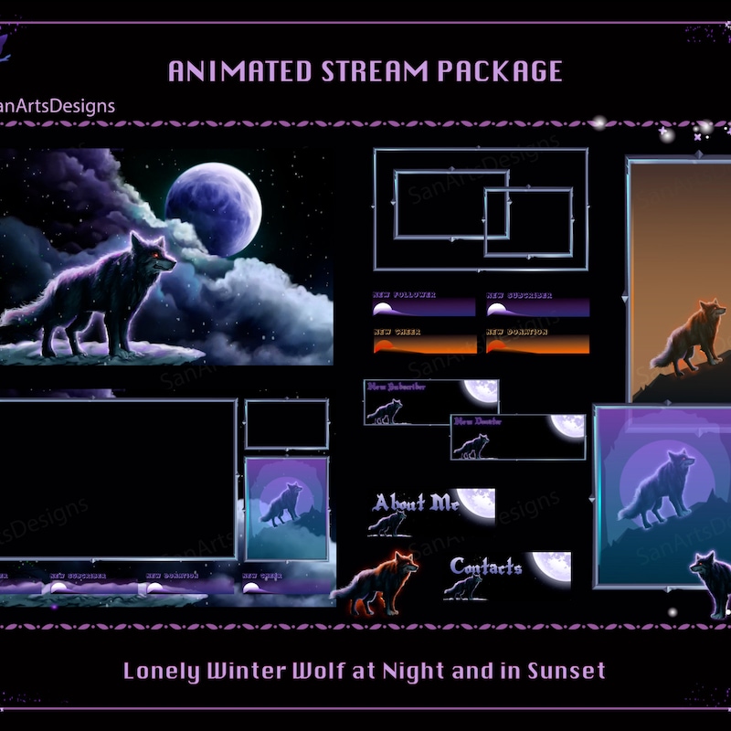 Wolf Twitch Overlay - Etsy