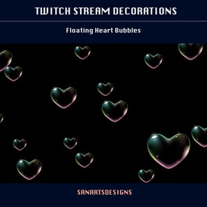 Floating Heart Bubbles Animierte Stream Dekoration, Flying Heart Bubbles Twitch Dekoration, Love Stream Decor für Streamer, OBS, Streamlabs