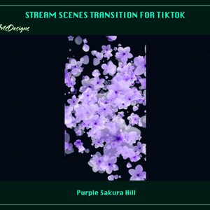 May include: Purple and white watercolor-style sakura blossoms falling on a black background. The text "Purple Sakura Hill" is at the bottom of the image.