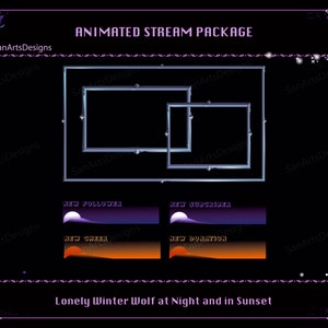 Animated Stream Bundle Lonely Winter Wolf, Animated Twitch Overlay ...