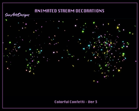 Colorful Confetti Animated Stream Overlays, Colorful Confetti Twitch Overlays for Streamer, Vtuber, OBS, Streamlabs - Ver 3