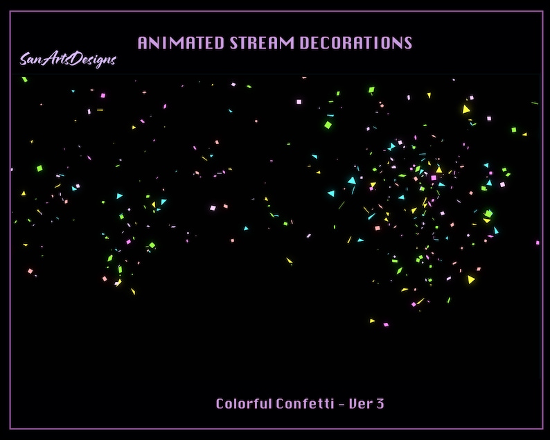 Colorful sparkle confetti shooting stream overlay, Colorful sparkle confetti shooting twitch overlay, Colorful sparkle confetti shooting Stream Decoration, Colorful sparkle confetti shooting video decoration