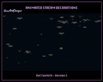Bat Confetti Shooting geanimeerde stream-overlays, Black Bat Confetti Shooting Twitch-overlays voor streamer, Vtuber, OBS, Streamlabs - set 2
