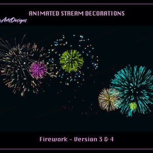 Fireworks Stream Decorations, New Year Fireworks Twitch Overlay for Streamer, Vtuber, OBS, Streamlabs - Ver 3