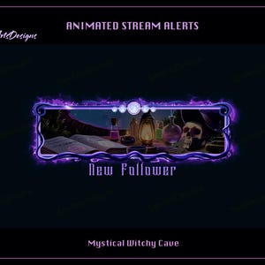 Witchy Desk Twitch Stream Alerts, Witchy Cave Stream Alerts for Streamer, OBS, StreamLabs, StreamElements