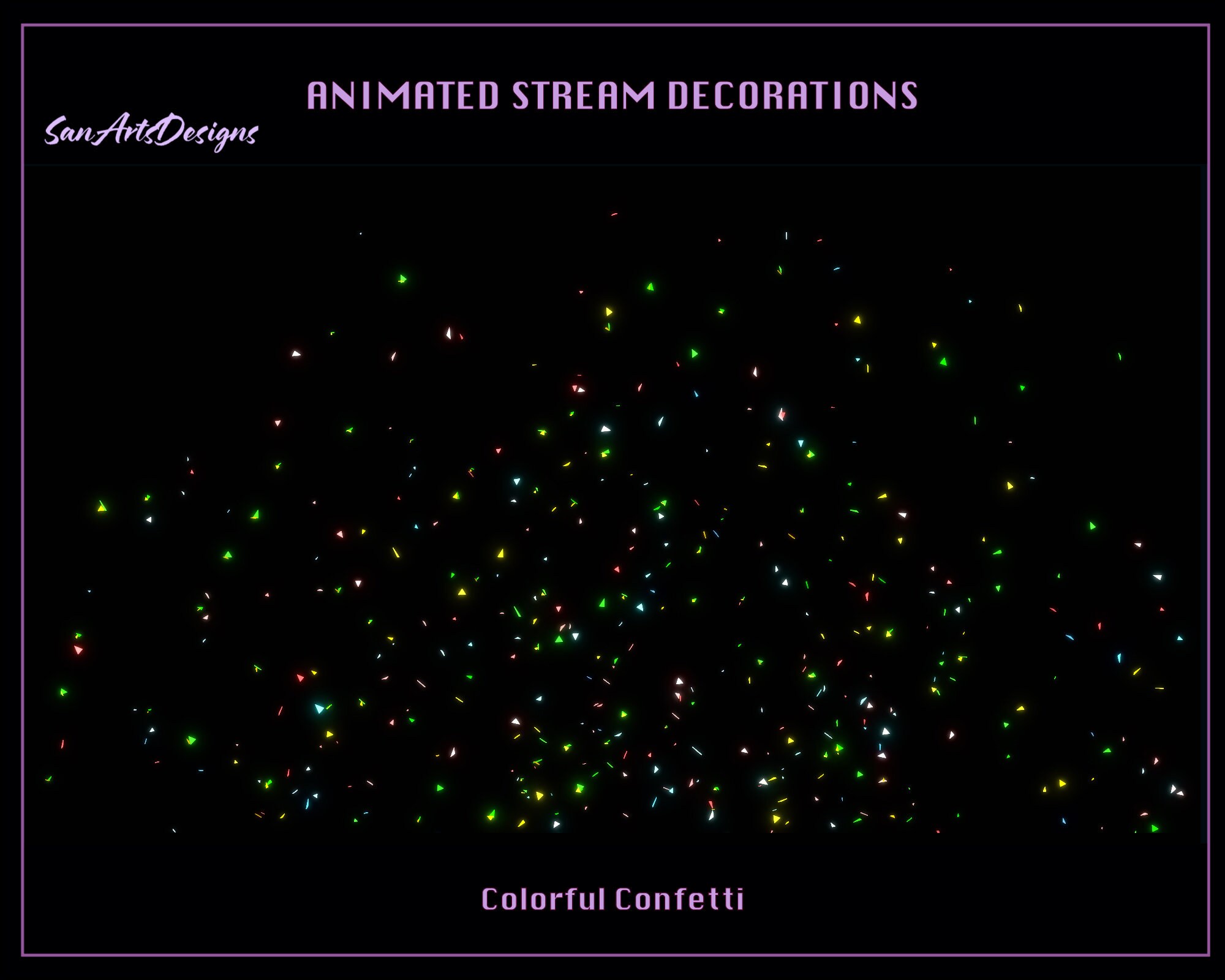 Colorful Confetti Animated Stream Overlays, Colorful Confetti Twitch ...
