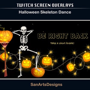 Animated Scenes Halloween Dancing Skeleton | Animated Twitch Overlays Funny Skeleton | Streamers, OBS, Vtubers, YouTubers