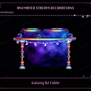 Galaxy DJ テーブル アニメーション ストリーム デコレーション、アニメーション VTuber モデル アセット ストリーマー向け Galaxy DJ テーブル