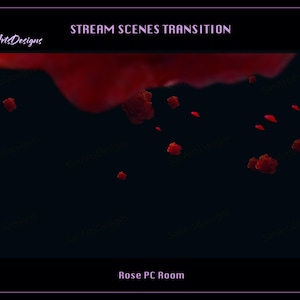 Falling Red Rose Twitch Stream Scenes Transition, Falling Red Rose Twitch Stream Stinger for Streamer, OBS, Streamlabs