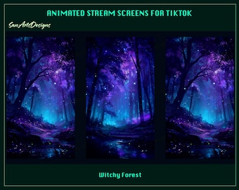 Superposiciones animadas de transmisión de TIKTOK Bosque de brujas, superposiciones animadas de TIKTOK Bosque de brujas, superposiciones de pantalla de TikTok de ensueño para streamers