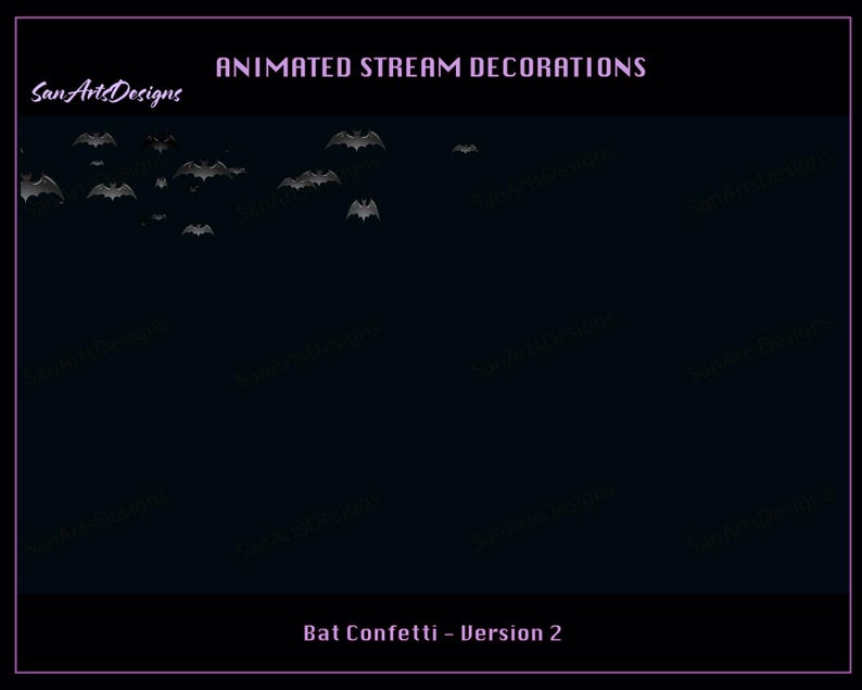 Bat Confetti Shooting Animated Stream Overlays, Black Bat Confetti ...