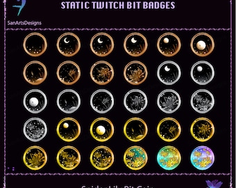 Spinne Lilien Münzen Twitch Sub Badges, Spinne Lilie Münze Twitch Bit Badges, Spinne Lilie Münze Channel Punkte für Streamer, Vtuber, YouTuber