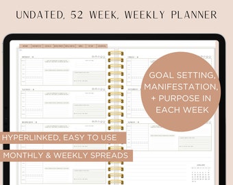 Digital Undated Daily Planner Hyperlinked Goodnotes 12 - Etsy