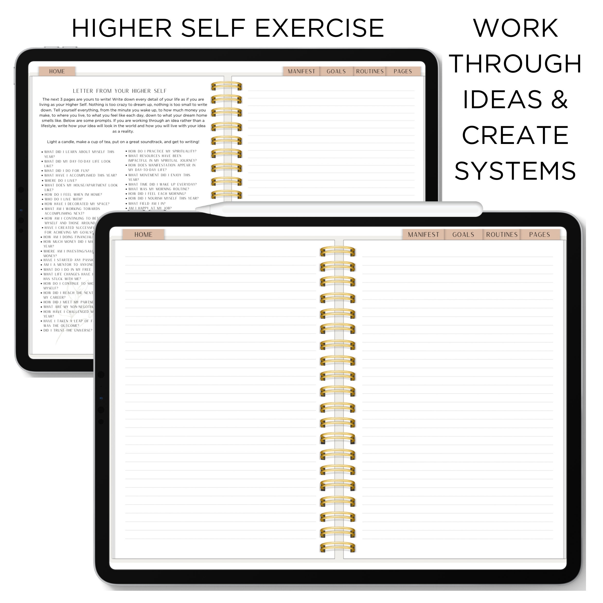Manifestation Worksheets, Digital, Hyperlinked for Goodnotes, Set Goals ...