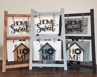 Interchangeable Farmhouse Ladder with Hanging Frame Inserts