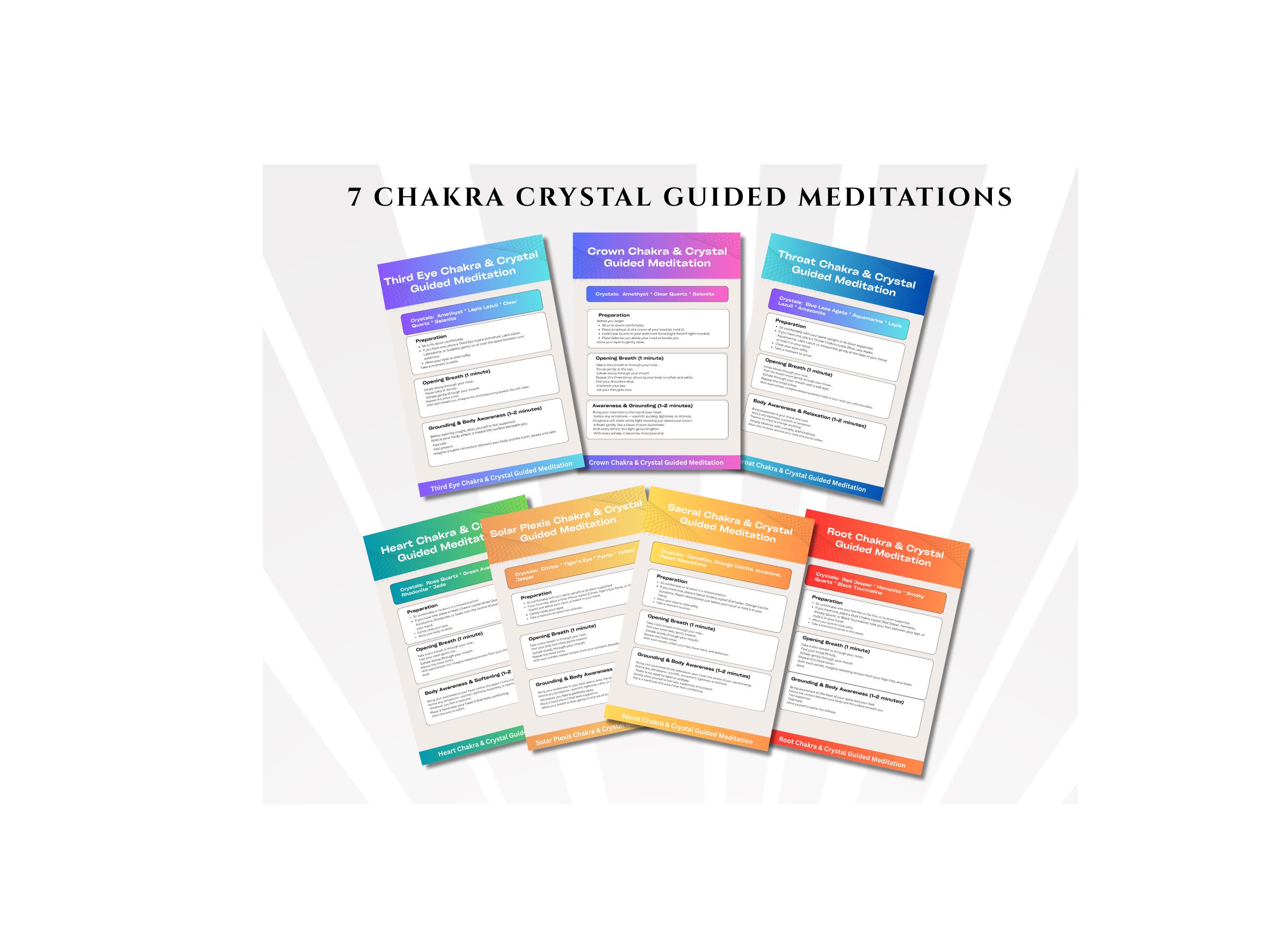 Chakra Crystal Healing Chart & 7 Chakra Guided Meditations - Etsy