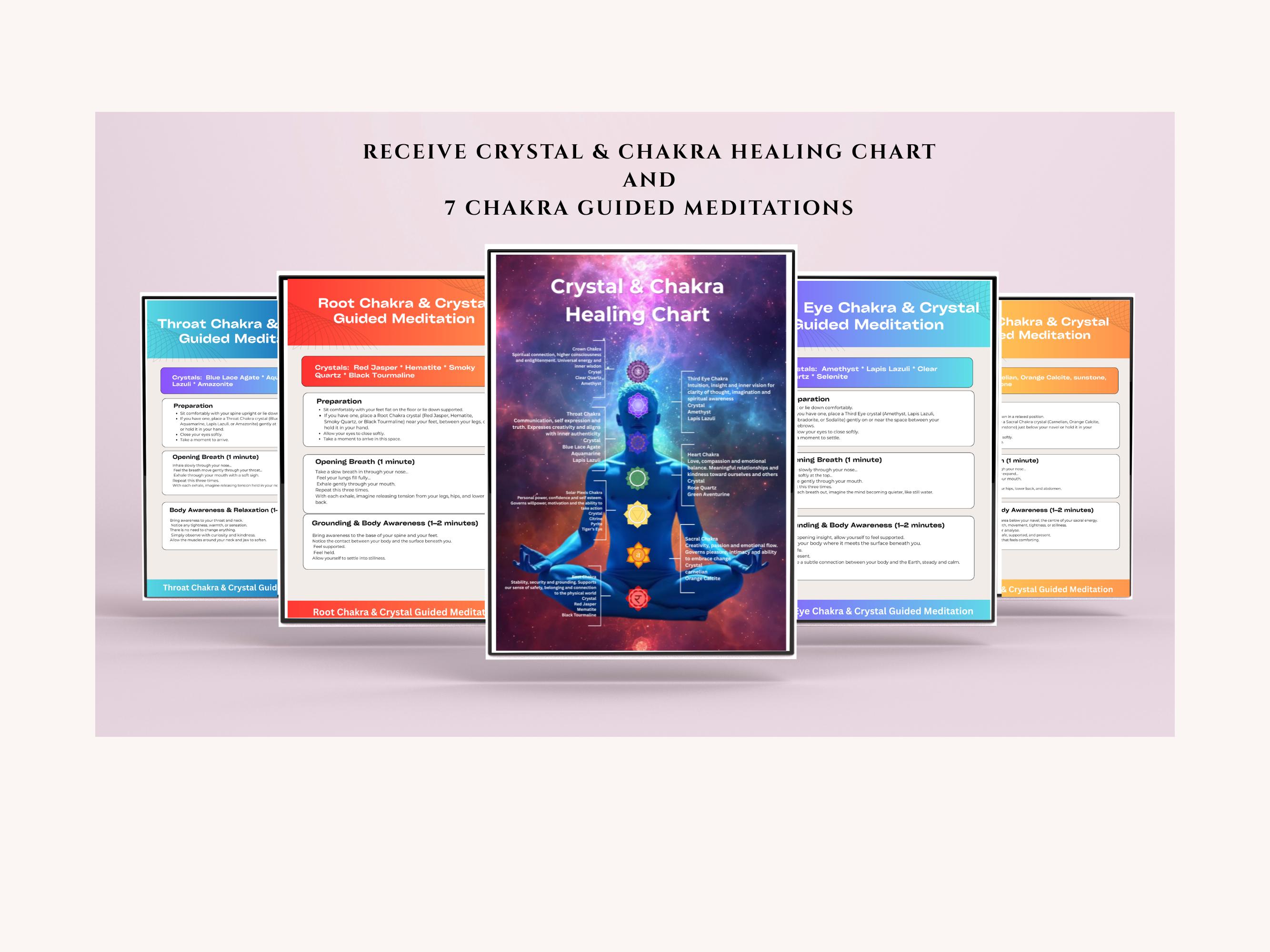 Chakra Crystal Healing Chart & 7 Chakra Guided Meditations - Etsy